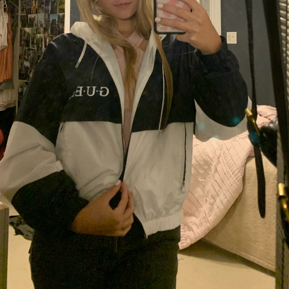 Navy and white GUESS jacket